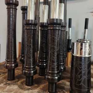 Marr Bagpipes (The Bagpipe Refurb Co.) MBS Bagpipes with Zoomorphic Engraved Wood & Metal